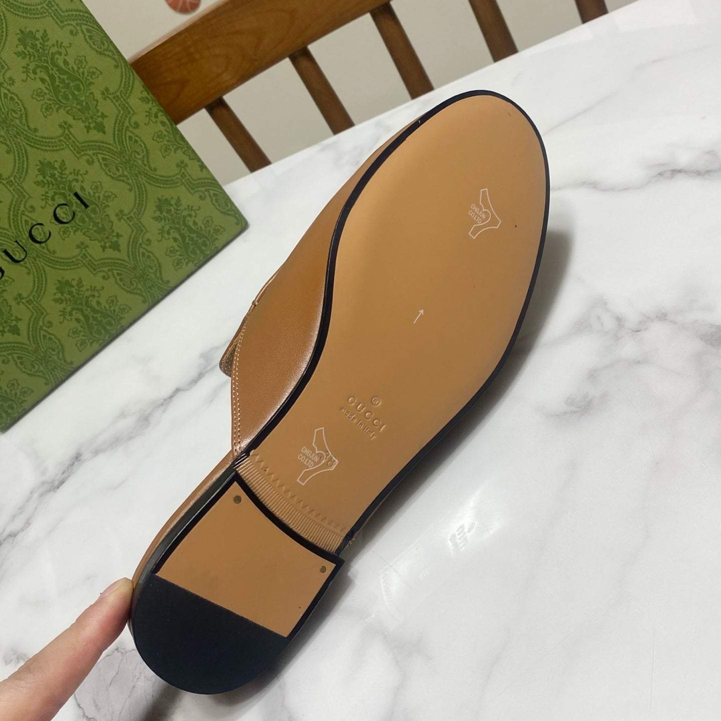 GG MULES IN BROWN LAMBSKIN GOLD HARD WARE - 35