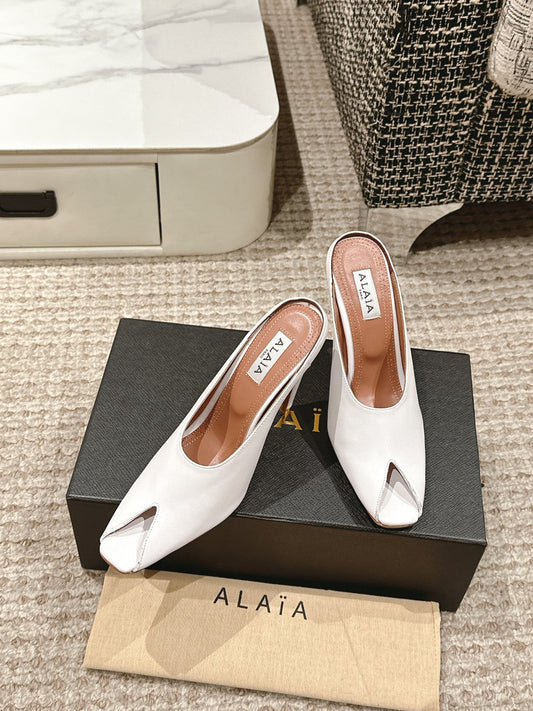 ALAIA SPIKE JEWEL МЮЛІ З БІЛОЇ ШКІРИ ТЕЛЯТИ - 35