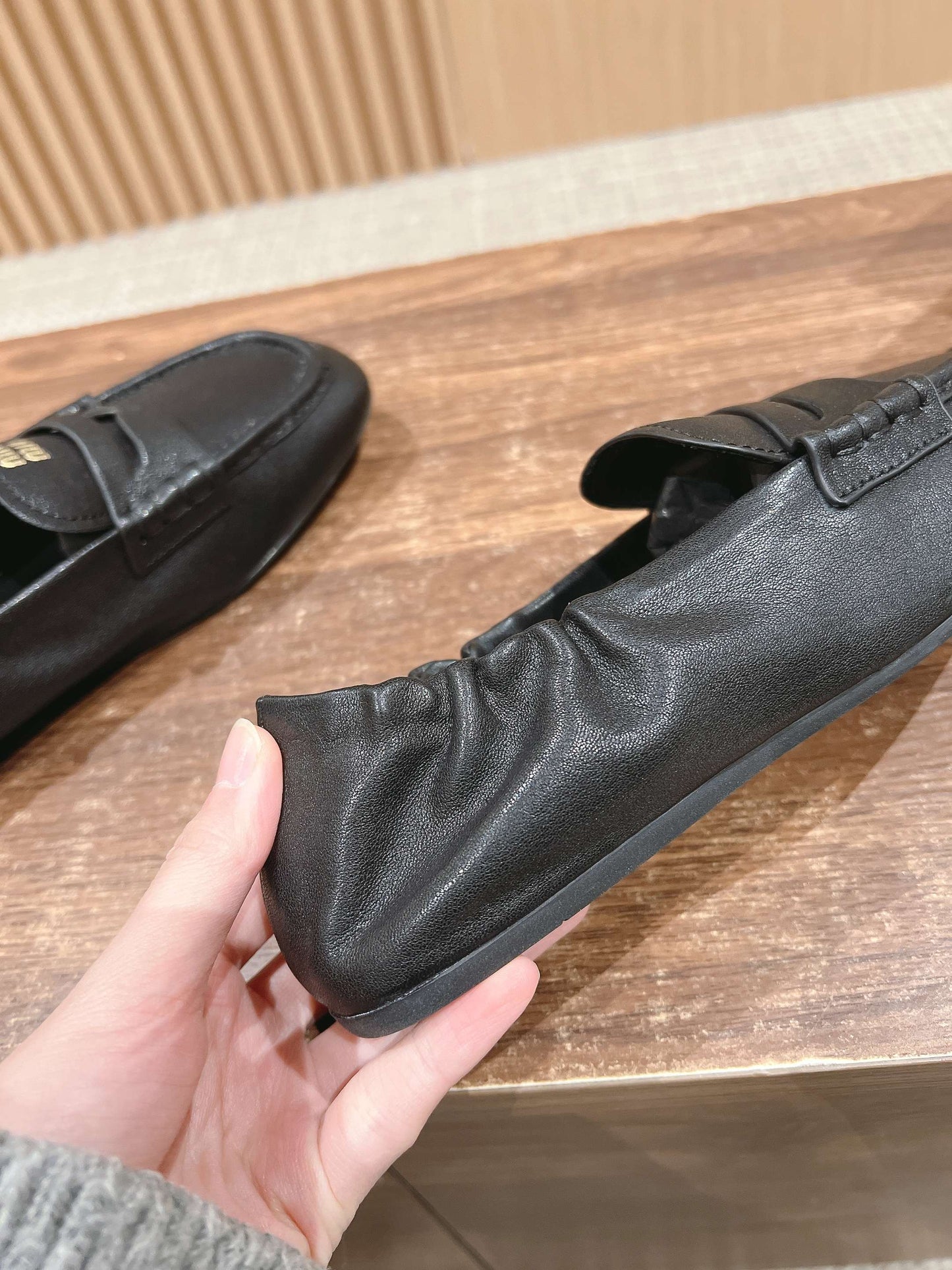 NAPPA LOAFERS IN BLACK LAMBSKIN - 35