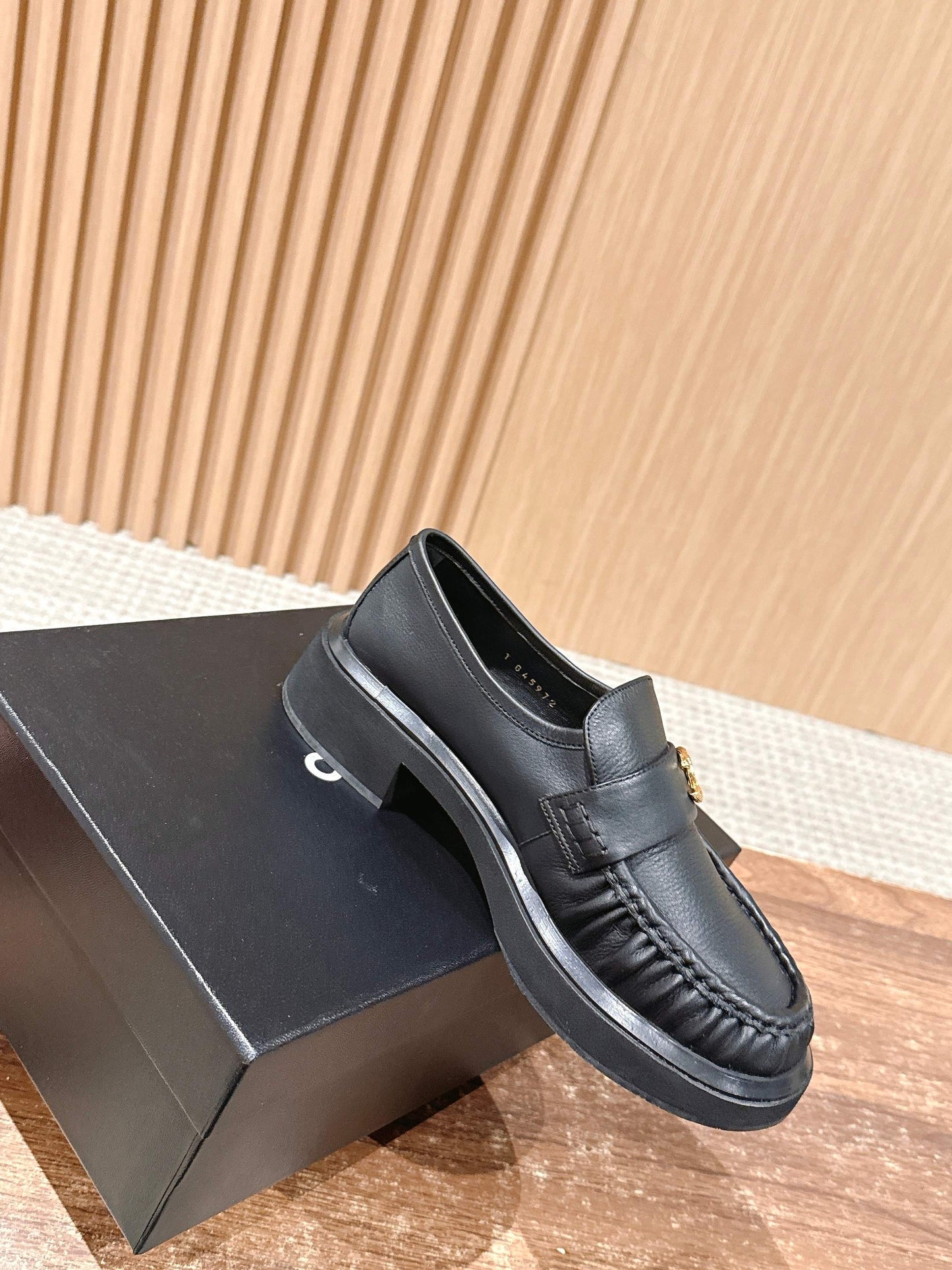 CHANEL 25S DOUBLE MONK STRAP PLEATED LOAFERS BLACK IN CALFSKIN - 35