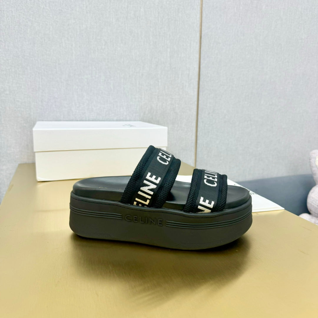 BLACK BLOCK SLIDE MESH NYLON AND TEXT WITH JACQUARD - 35
