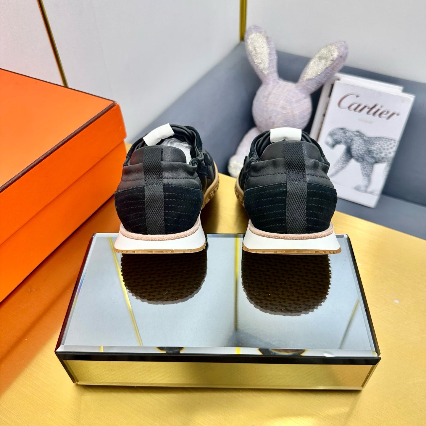 JET SNEAKER IN BLACK CALFSKIN AND SUEDE - 35