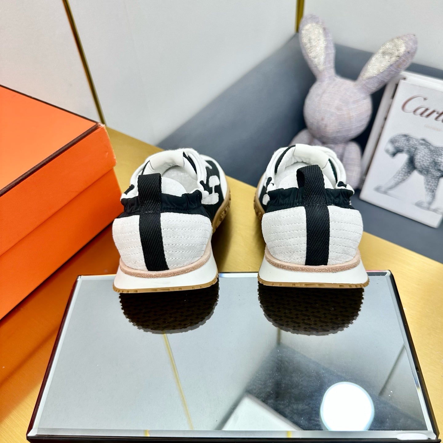 JET SNEAKER IN WHITE MIX BLACK SUEDE - 35