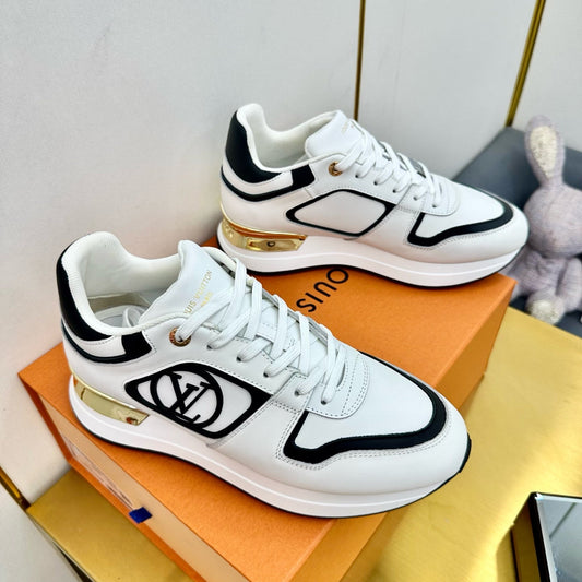 NEO RUN AWAY SNEAKER IN WHITE MIX BLACK CALFSKIN - 35