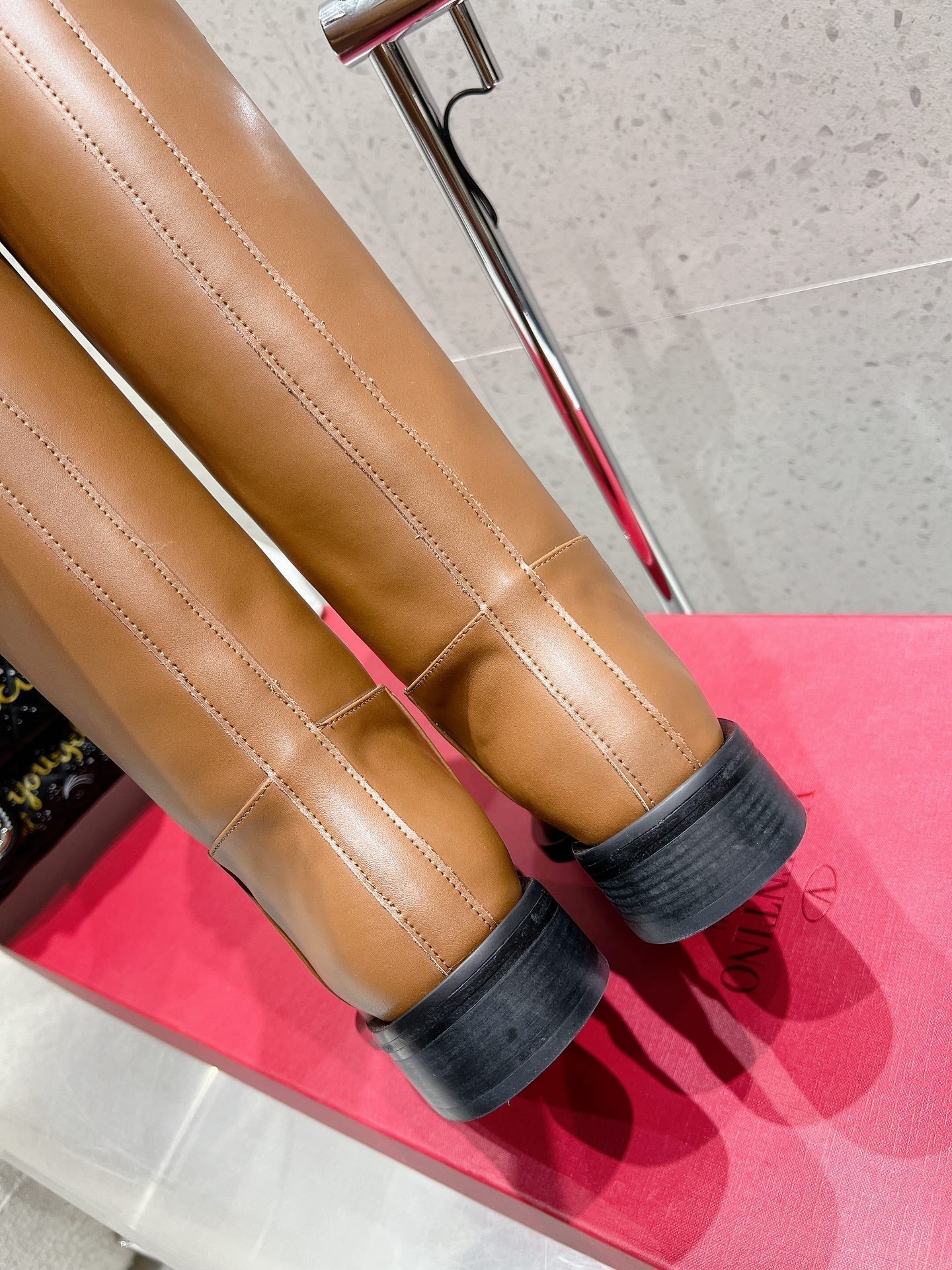 VALENTINO 25S KNEE-HIGH BOOTS IN BROWN CALFSKIN STYLE 5 - 35