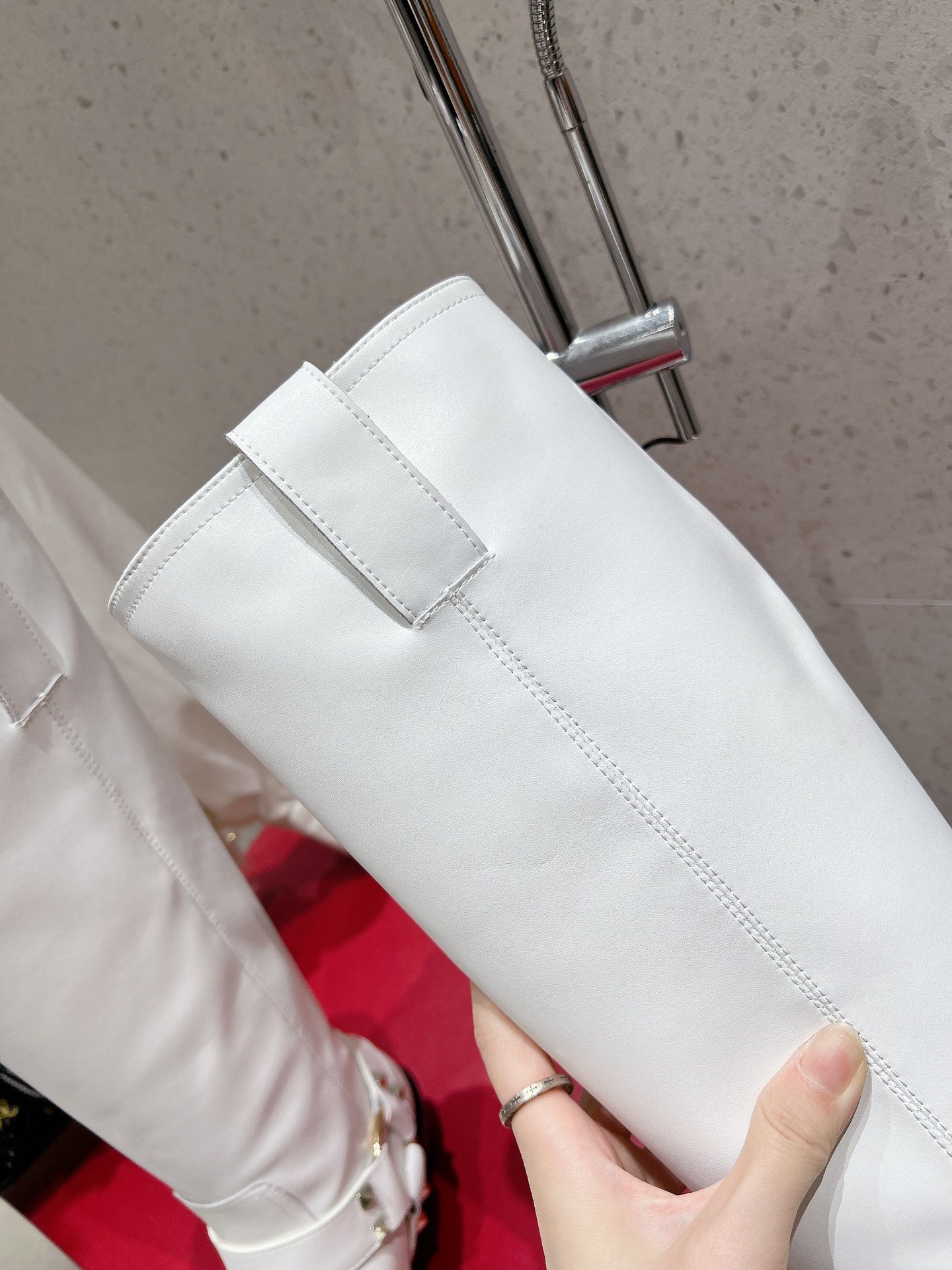 VALENTINO 25S KNEE-HIGH BOOTS IN WHITE CALFSKIN STYLE 3 - 35