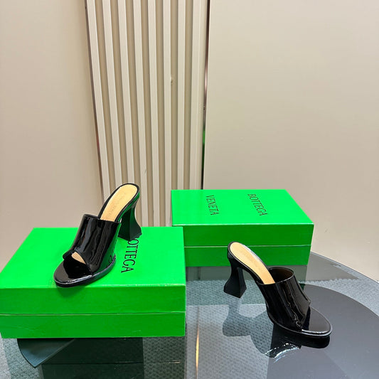 HIGH MULE 95 MM IN BLACK CALFSKIN - 34