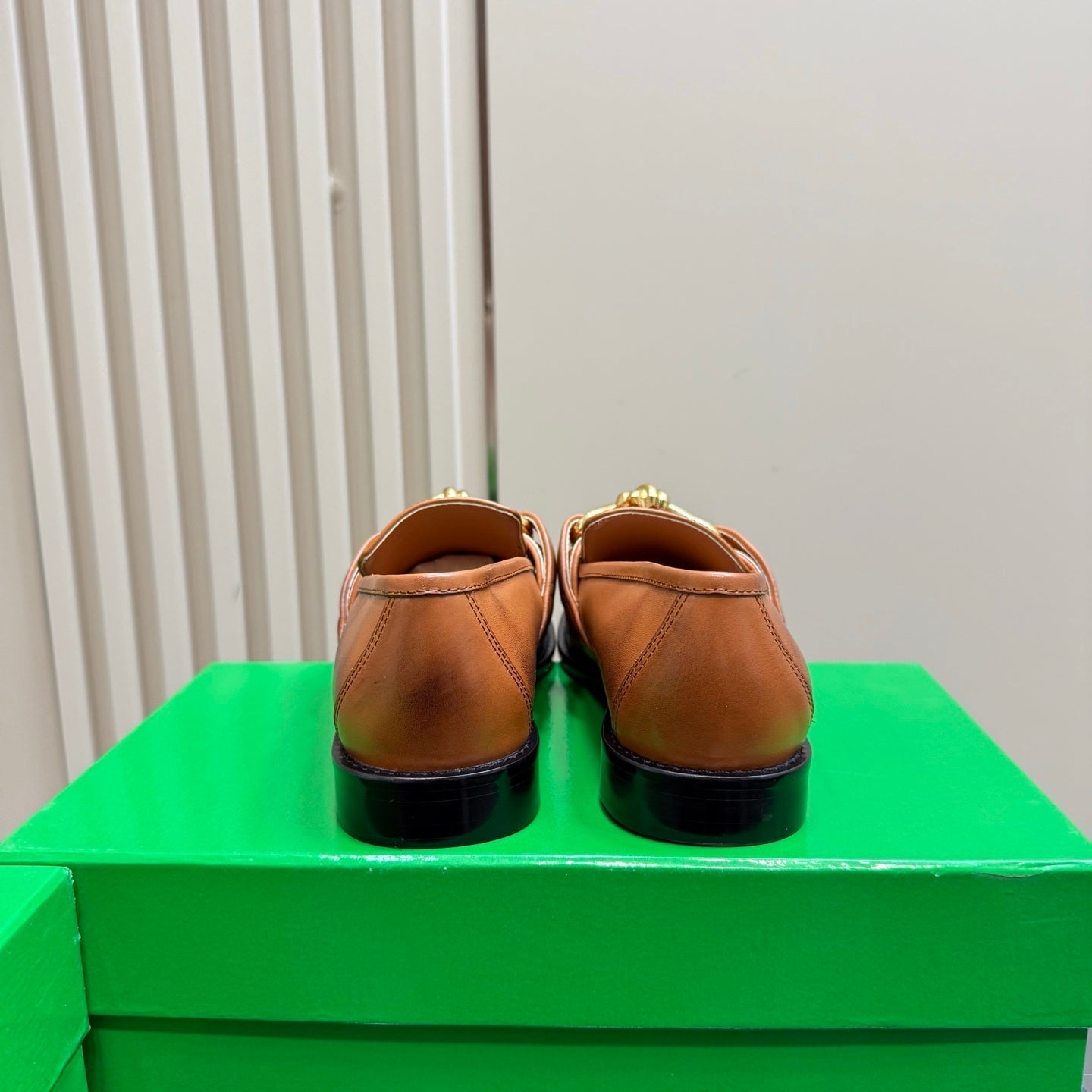 ASTAIRE LOAFER IN CINNAMON BROWN CALFSKIN WITH GOLD HARDWARE - 35