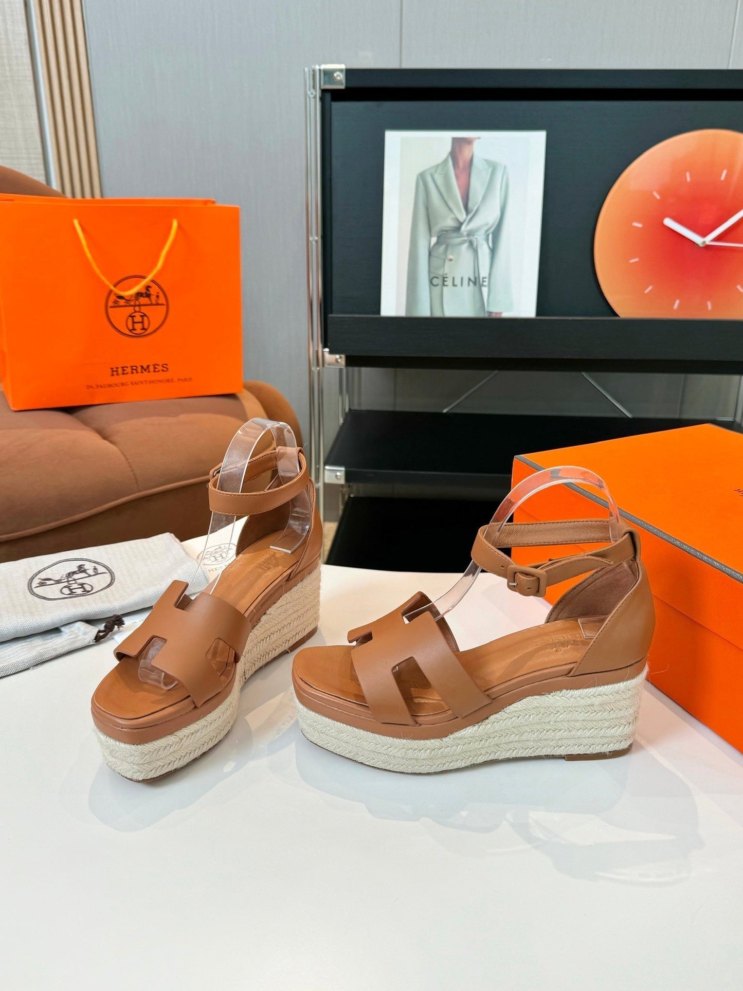 Elda espadrille 80 Tan Calfskin - 35