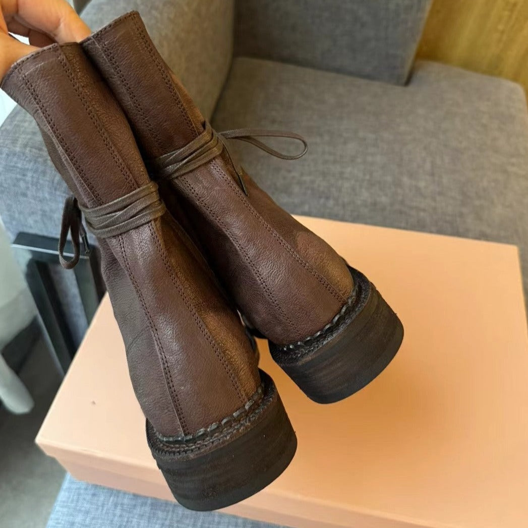 Boots Wood Color Calfskin - 35