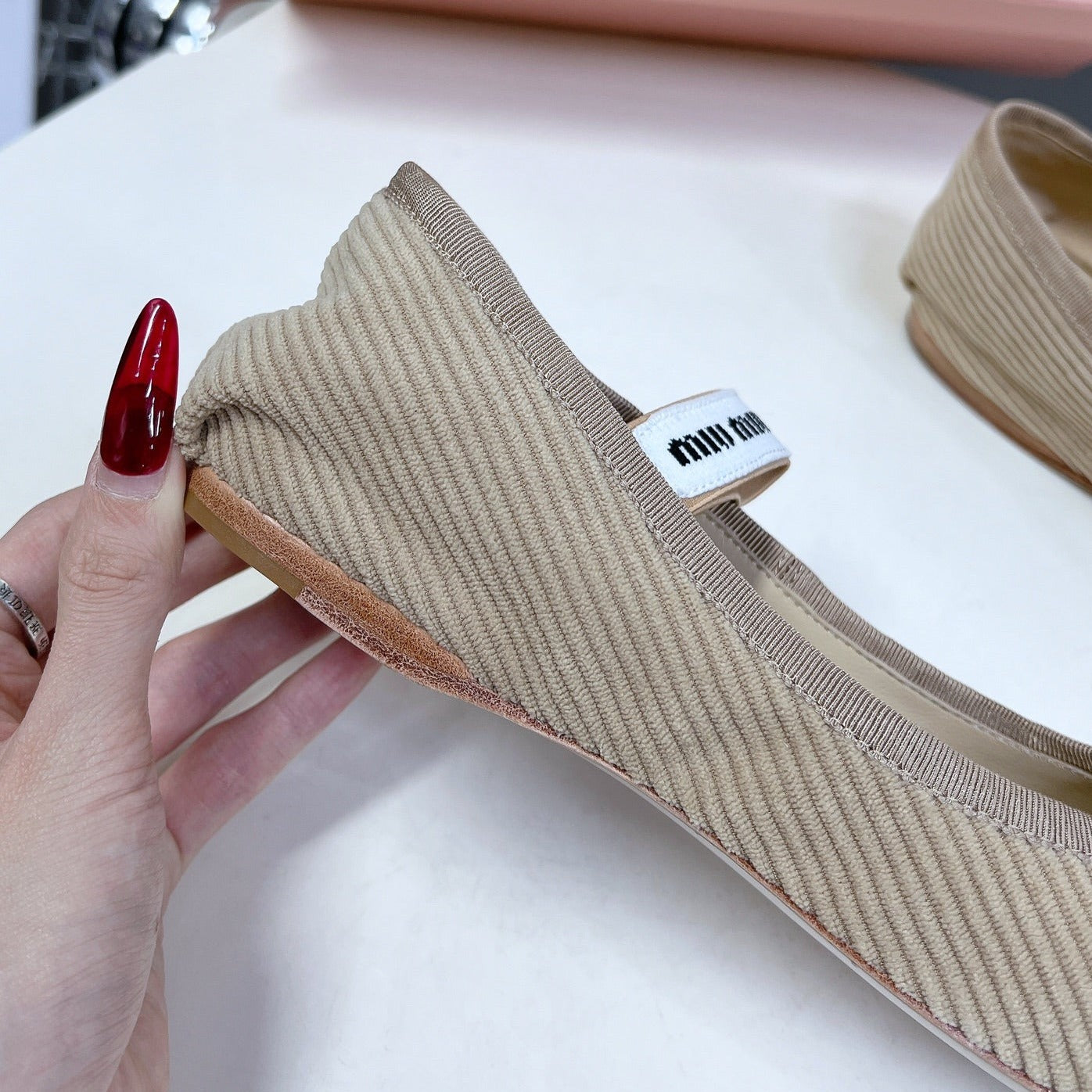 BALLET FLAT SHOES BEIGE SHEEPSKIN - 35