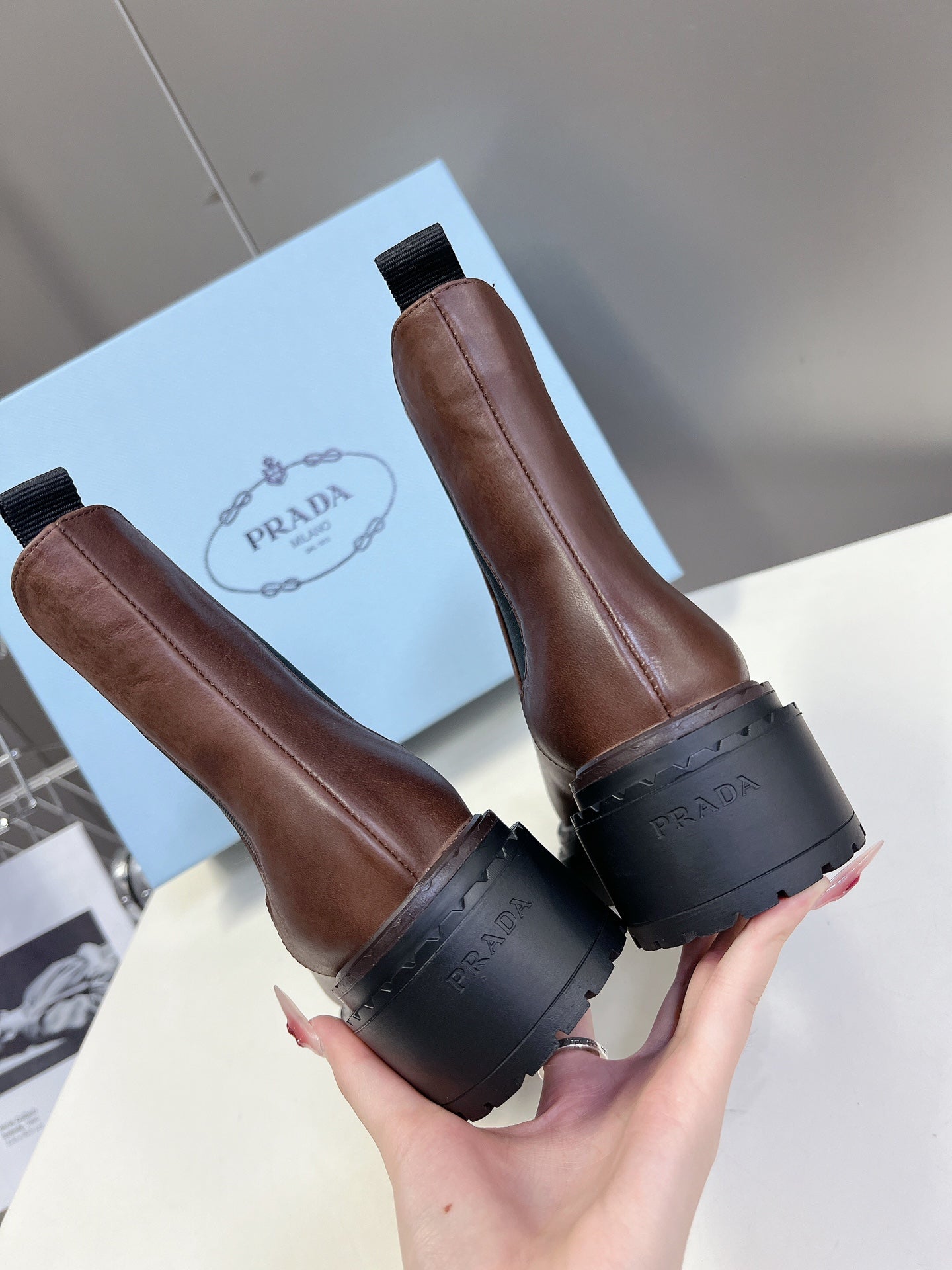 PRA CHELSEA BOOTS CHOCOLATE CALFSKIN - 35