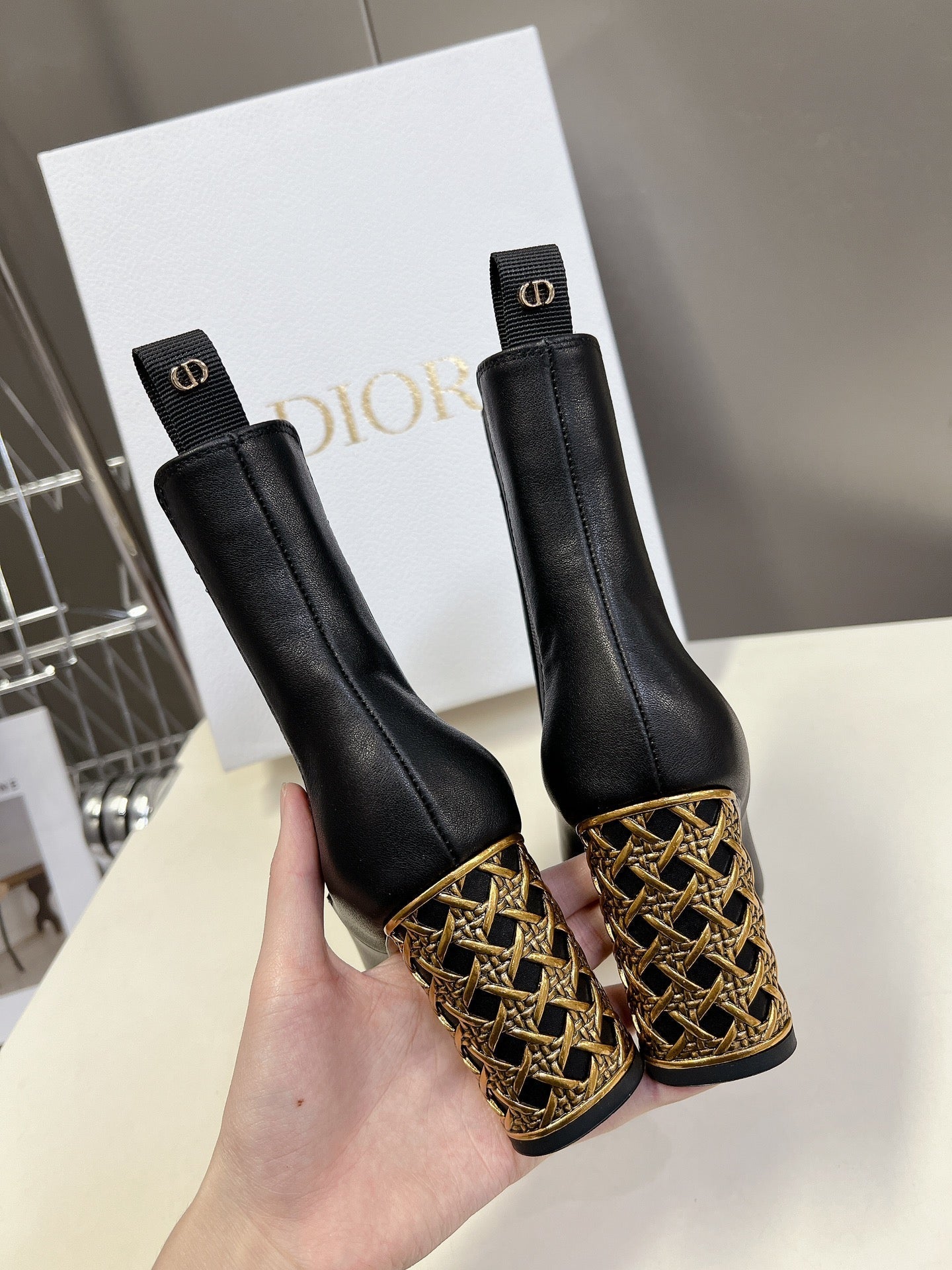 ICON HEELED ANKLE BOOT BLACK CALFSKIN 8 CM - 34