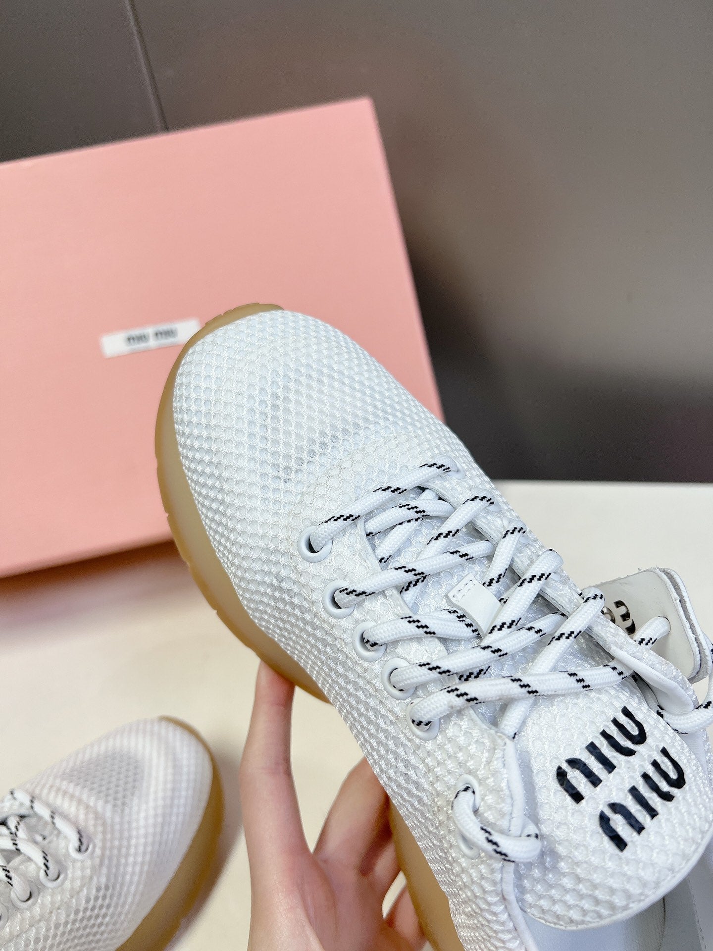 BASIC SNEAKERS IN WHITE MESH - 35