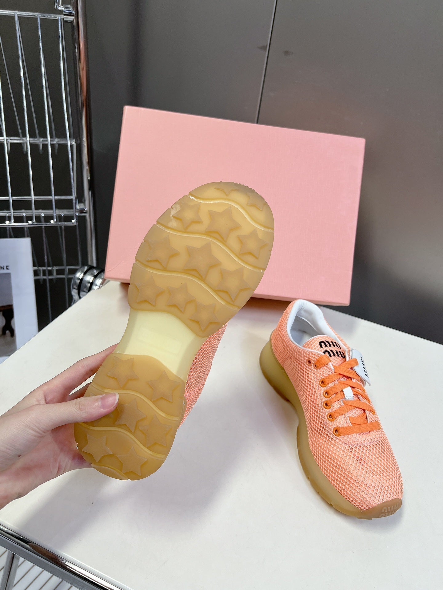BASIC SNEAKERS IN LIGHT ORANGE MESH - 35