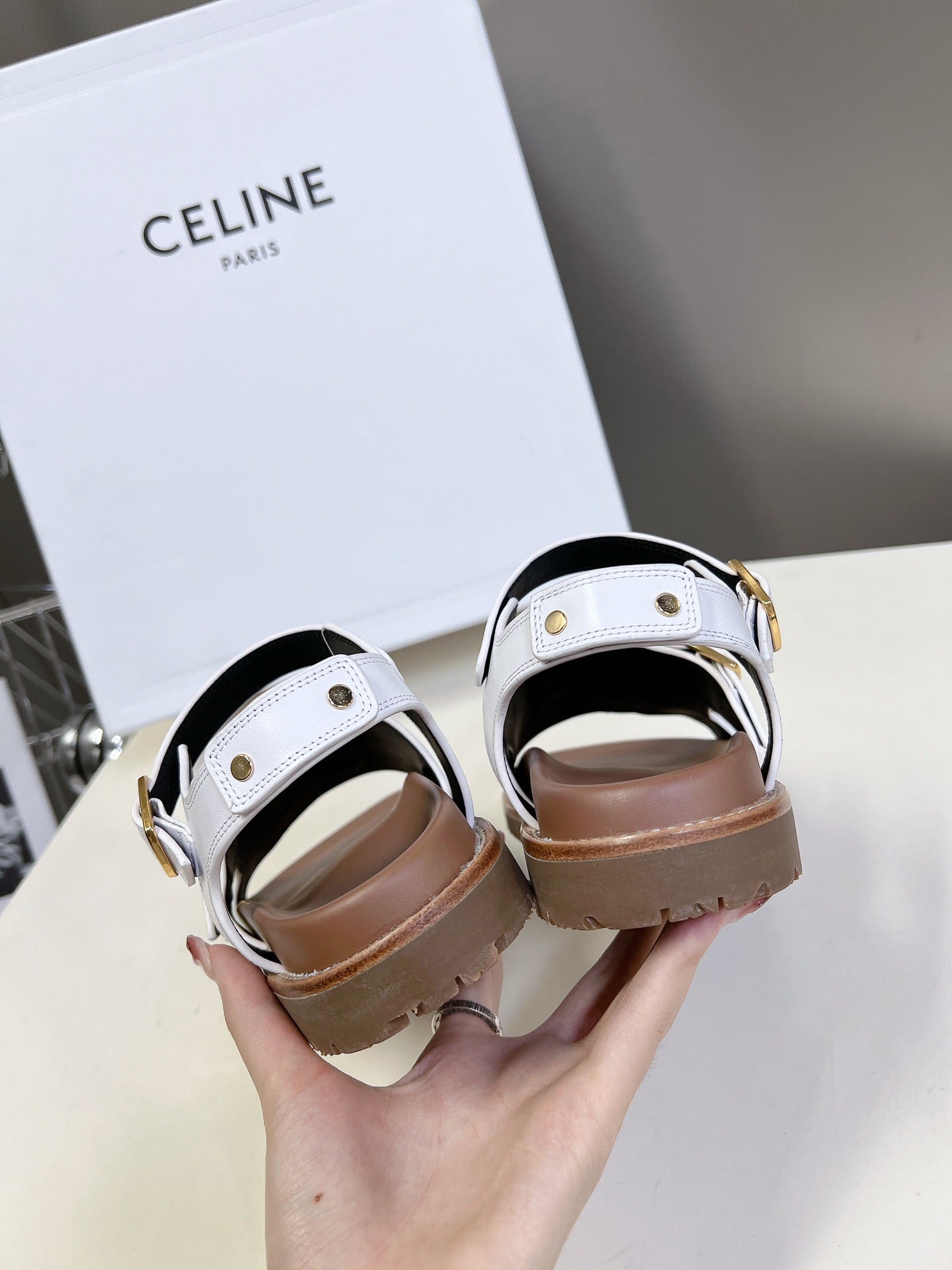 MINO SANDAL IN WHITE CALFSKIN - 35