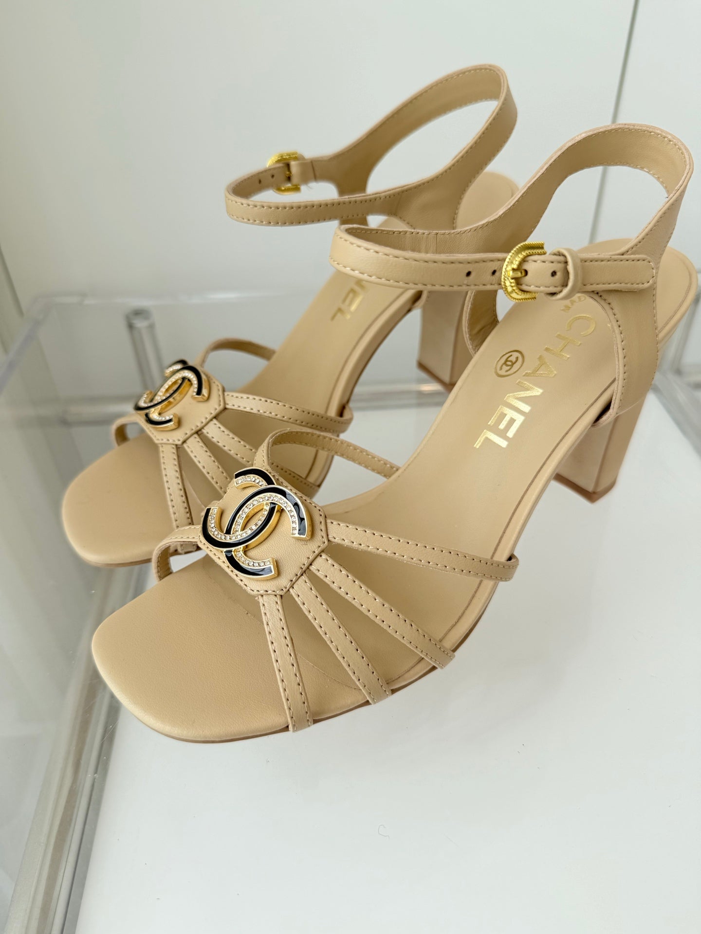 HIGH HEEL SANDALS 85 MM IN FLAX YELLOW LAMBSKIN - 35