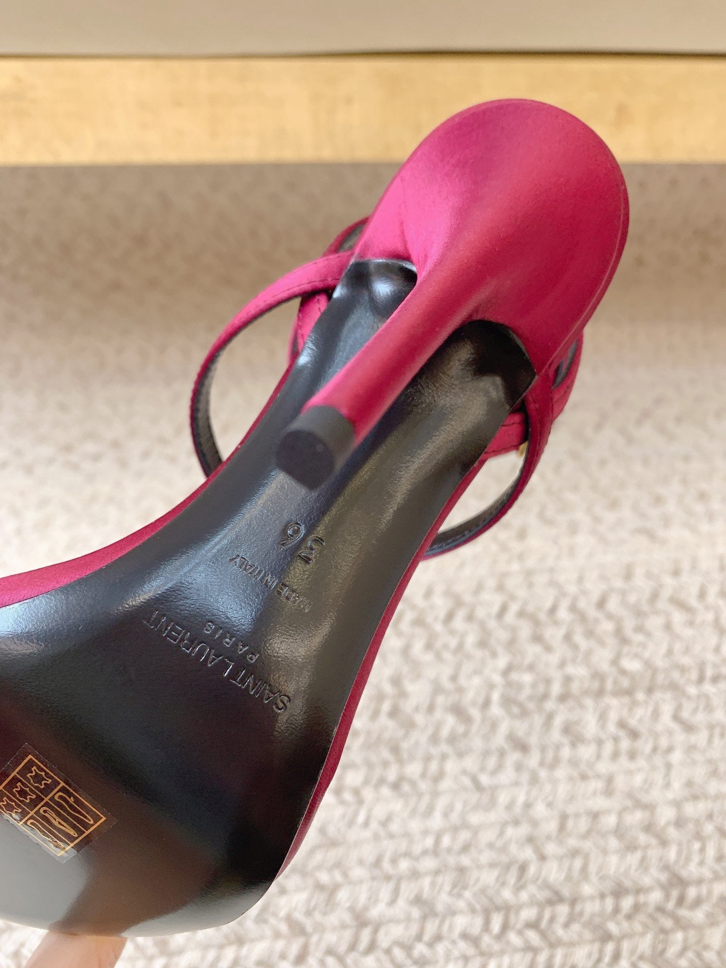 HIGH FLIP FLOPS SANDAL WITH STRAP IN HOT PINK SILK - 34