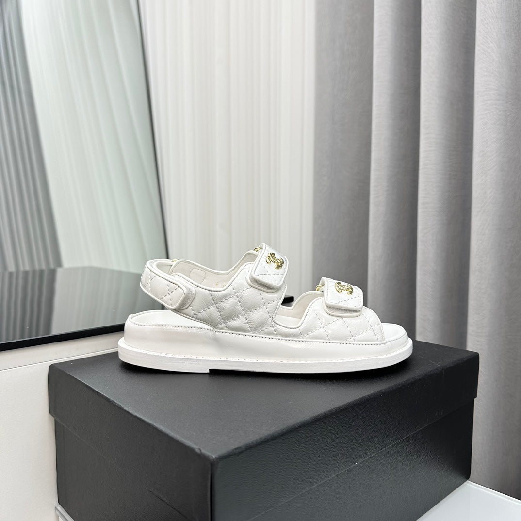 dad sandals white pantet lambskin - 35