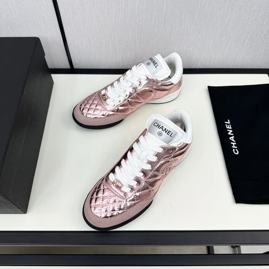 SPORTS SHOES IN GLOSSY COPPER CALFSKIN - 35