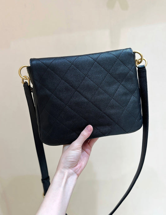 CHANEL 25S СУМКА HOBO 24 З М'ЯКОЇ ШКІРИ КОРОВИ HAAS ЧОРНОГО КОЛЬОРУ