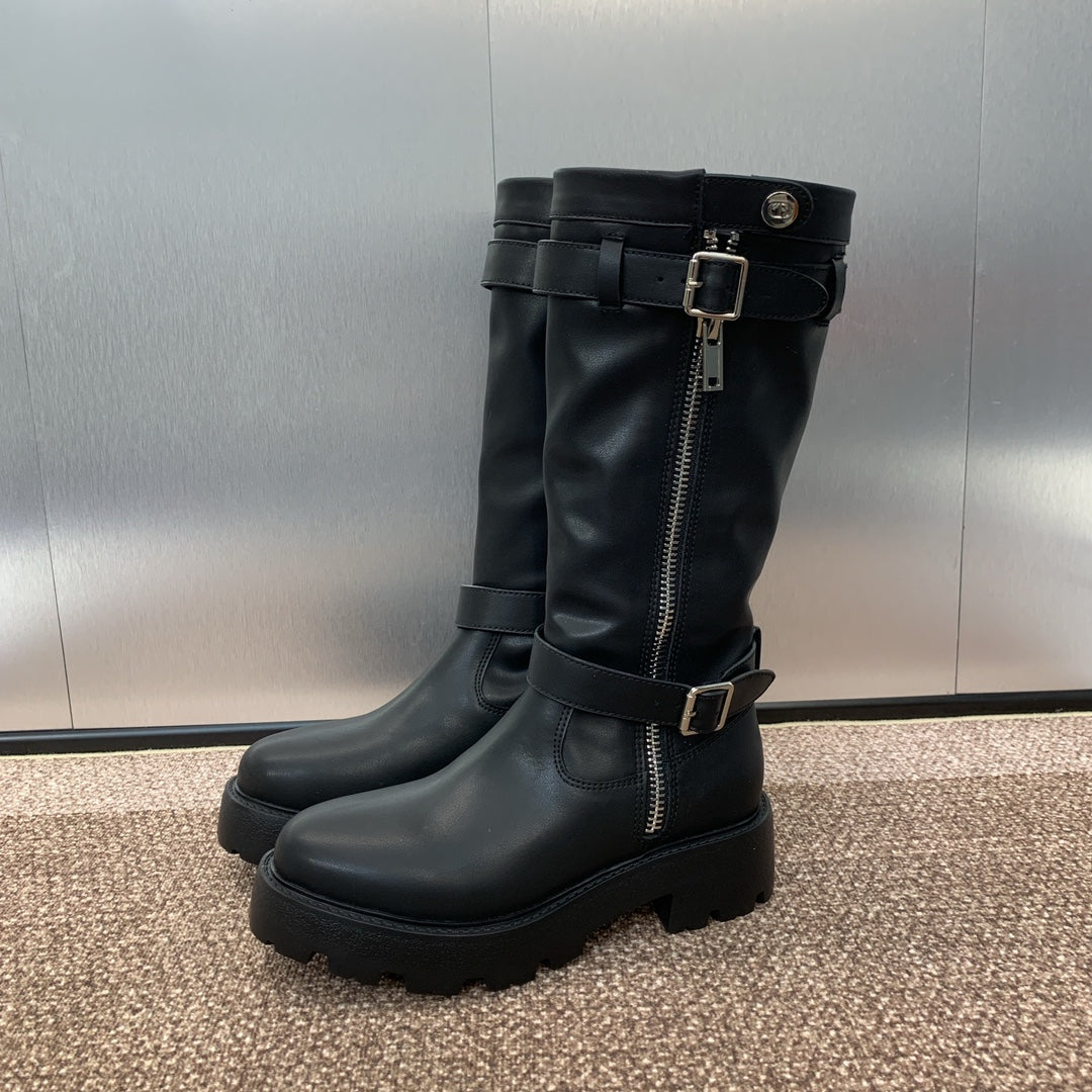 DIOR 25S D-MAJOR BOOT 35MM IN BLACK CALFSKIN - 35