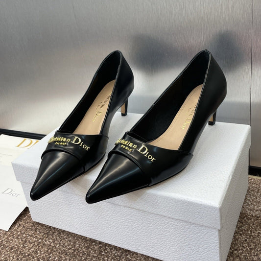 MY DD 25S HIGH HEEL 55MM IN BLACK LAMBSKIN GOLD LOGO - 34