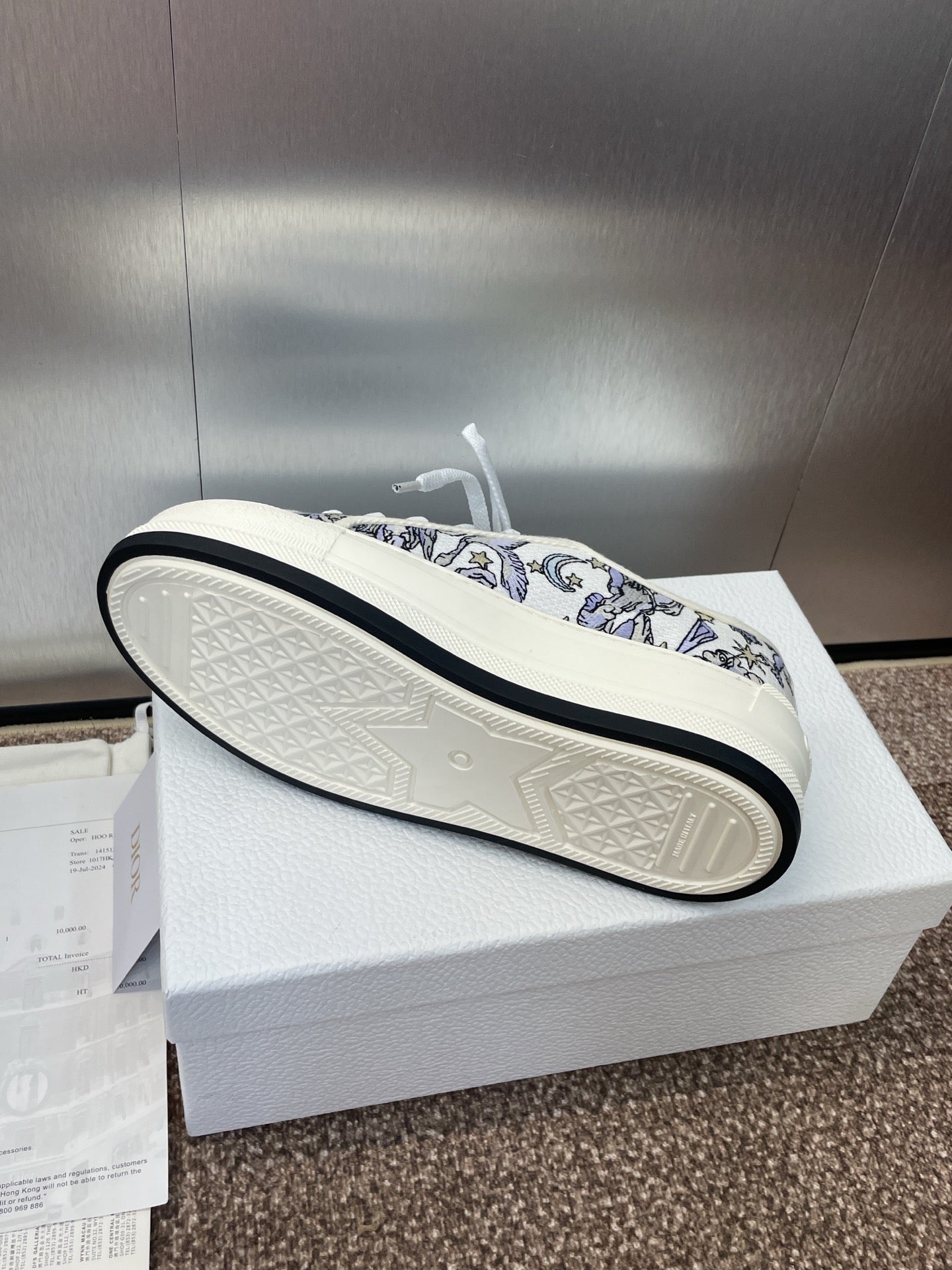 DIOR 25S WALK'N' SNEAKER IN BLUE TOILE DE JOUY EMBROIDERED COTTON - 35