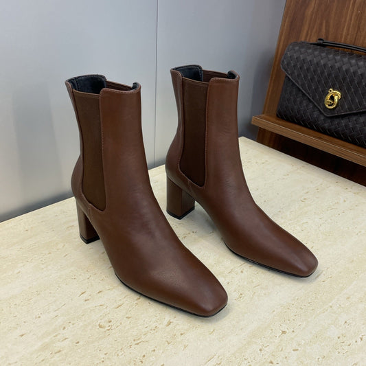 YSL ЧЕРЕВИКИ НА ПІДБОРАХ 25S 70 ММ З ТЕМНО-КОРИЧНЕВОЇ ГЛАДКОЇ ОВЕЧОЇ ШКІРИ - 35