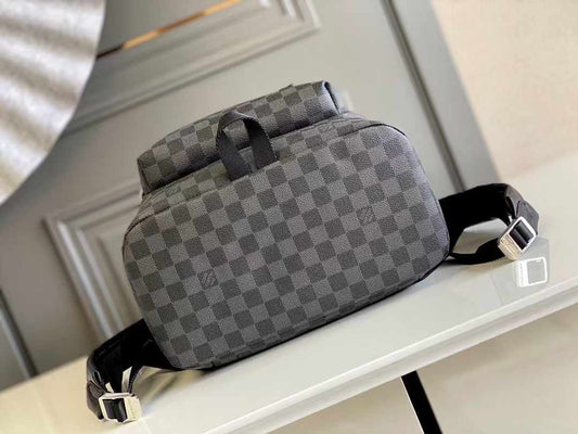 РЮКЗАК 44 З КАНВИ DAMIER GRAPHITE КОЛЬОРУ ЗБРОЙНОГО МЕТАЛУ