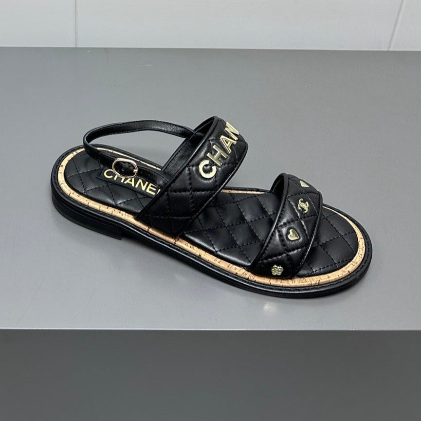 Dad sandals black calf leather - 35