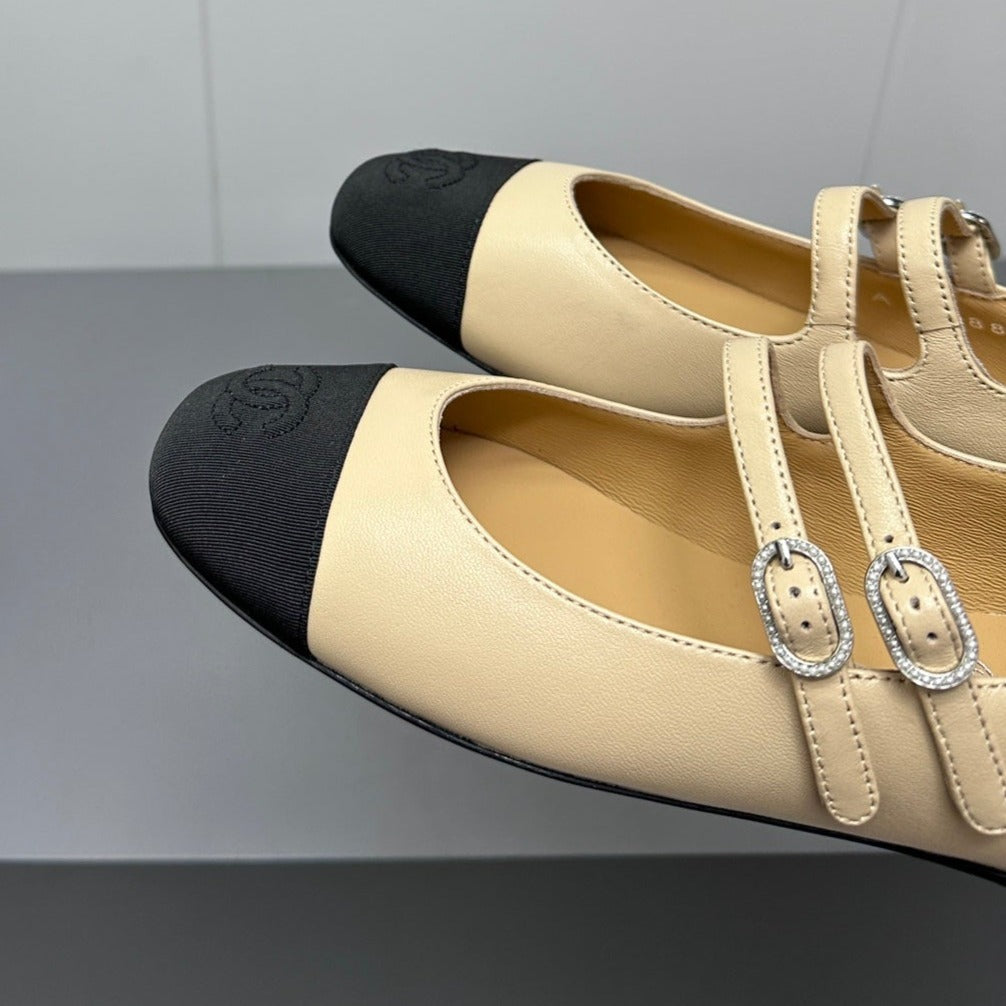 CC pearl Mary Jane flat shoes yellow cream - 35