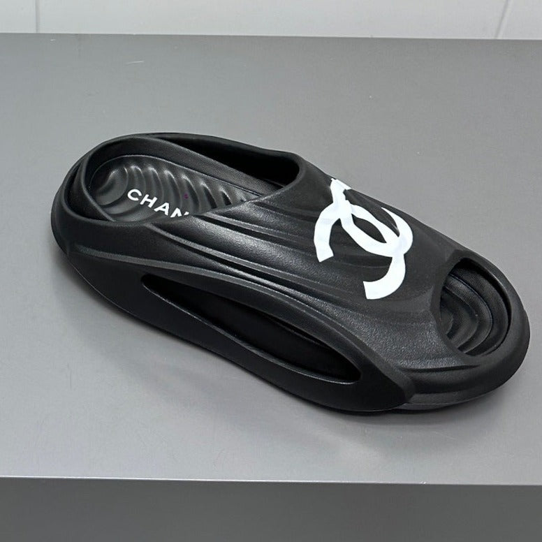 New Double C Foam Lightweight Slippers Boat Black - 35