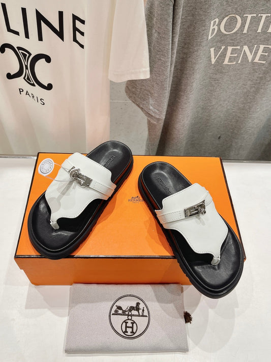 EMPIRE SANDAL BLACK MIX WHITE CALFSKIN - 35