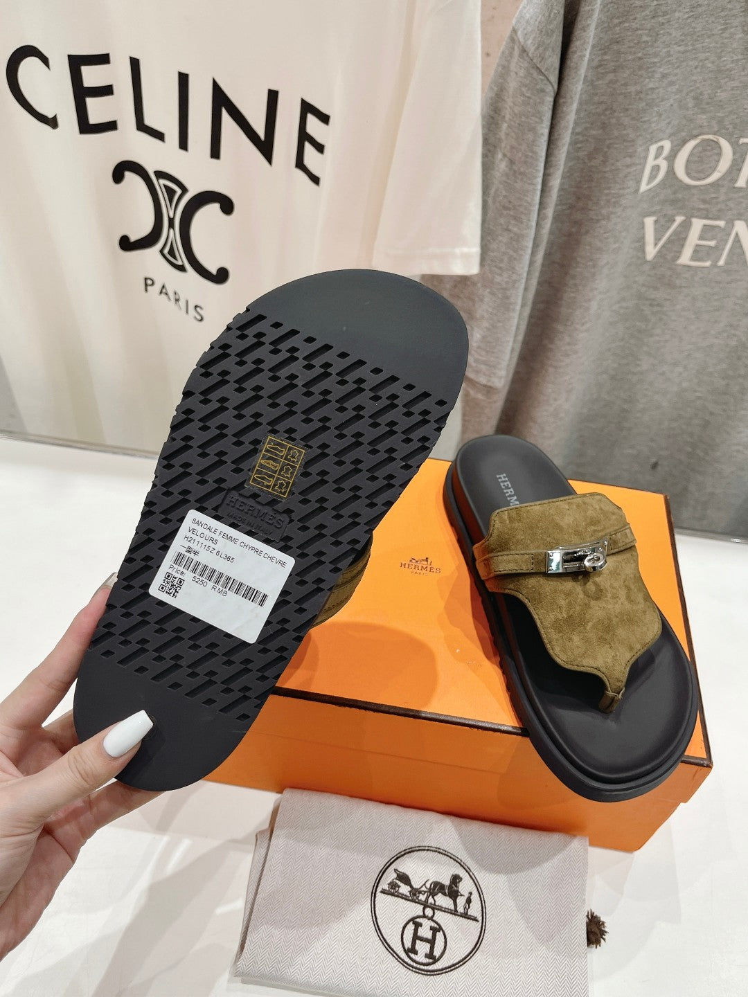EMPIRE SANDAL BLACK MIX ARMY GREEN SUEDE - 35