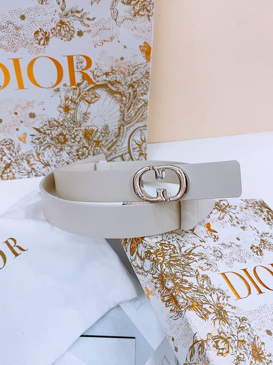 DIOR 25S BELT 25 MM IN WHITE CALFSKIN 561820 - 30
