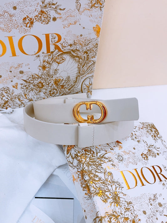 DIOR 25S BELT 25 MM IN WHITE CALFSKIN 561822 - 30