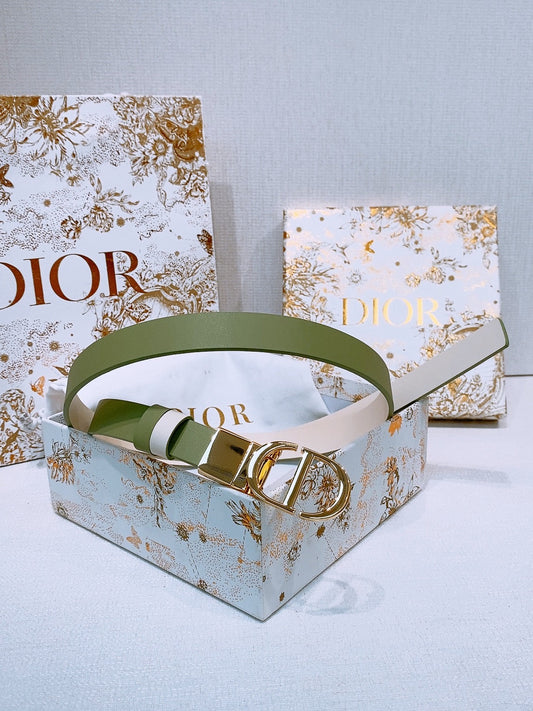 РЕМІНЬ DIOR 25S 20 ММ З ТЕЛЯЧОЇ ШКІРИ ОЛИВКОВОГО КОЛЬОРУ 572895 - 30