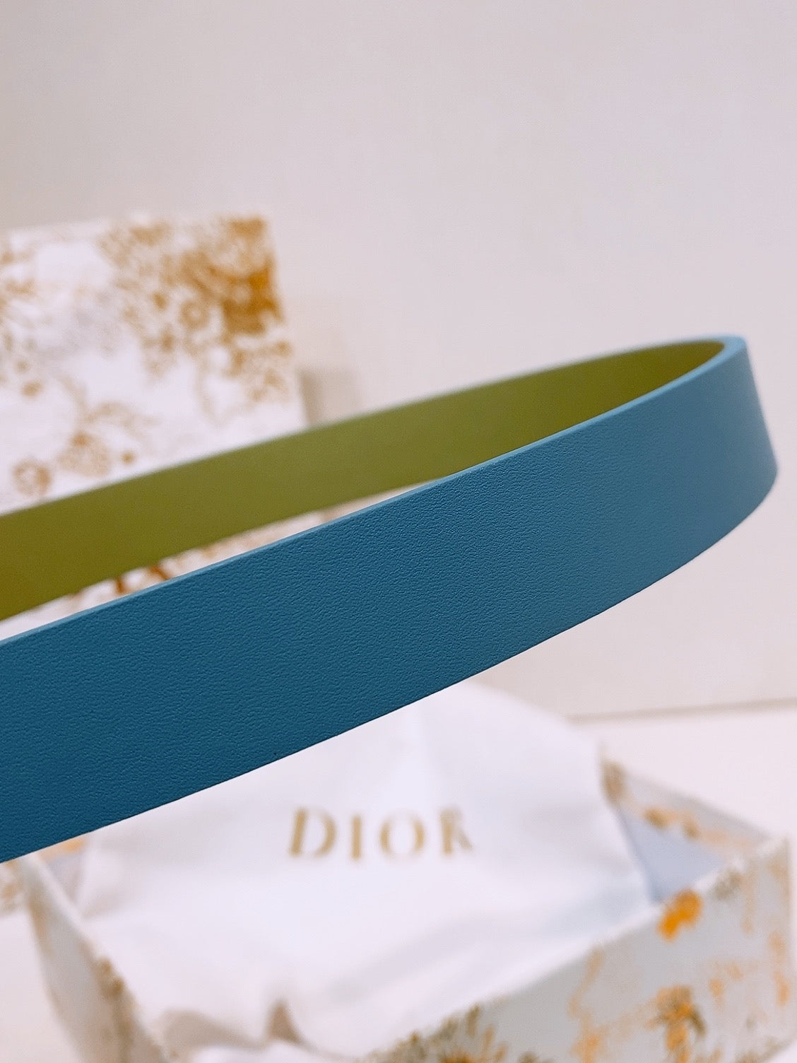 DIOR 25S BELT 20 MM IN DUSTY BLUE CALFSKIN 572900 - 30