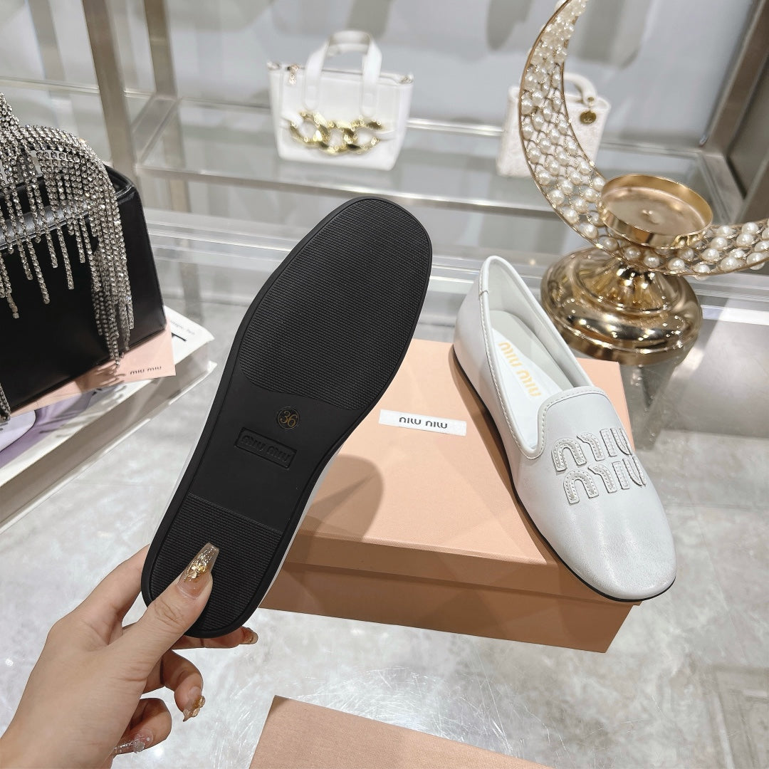 SLIP-ON SHOES WHITE COWHIDE - 35