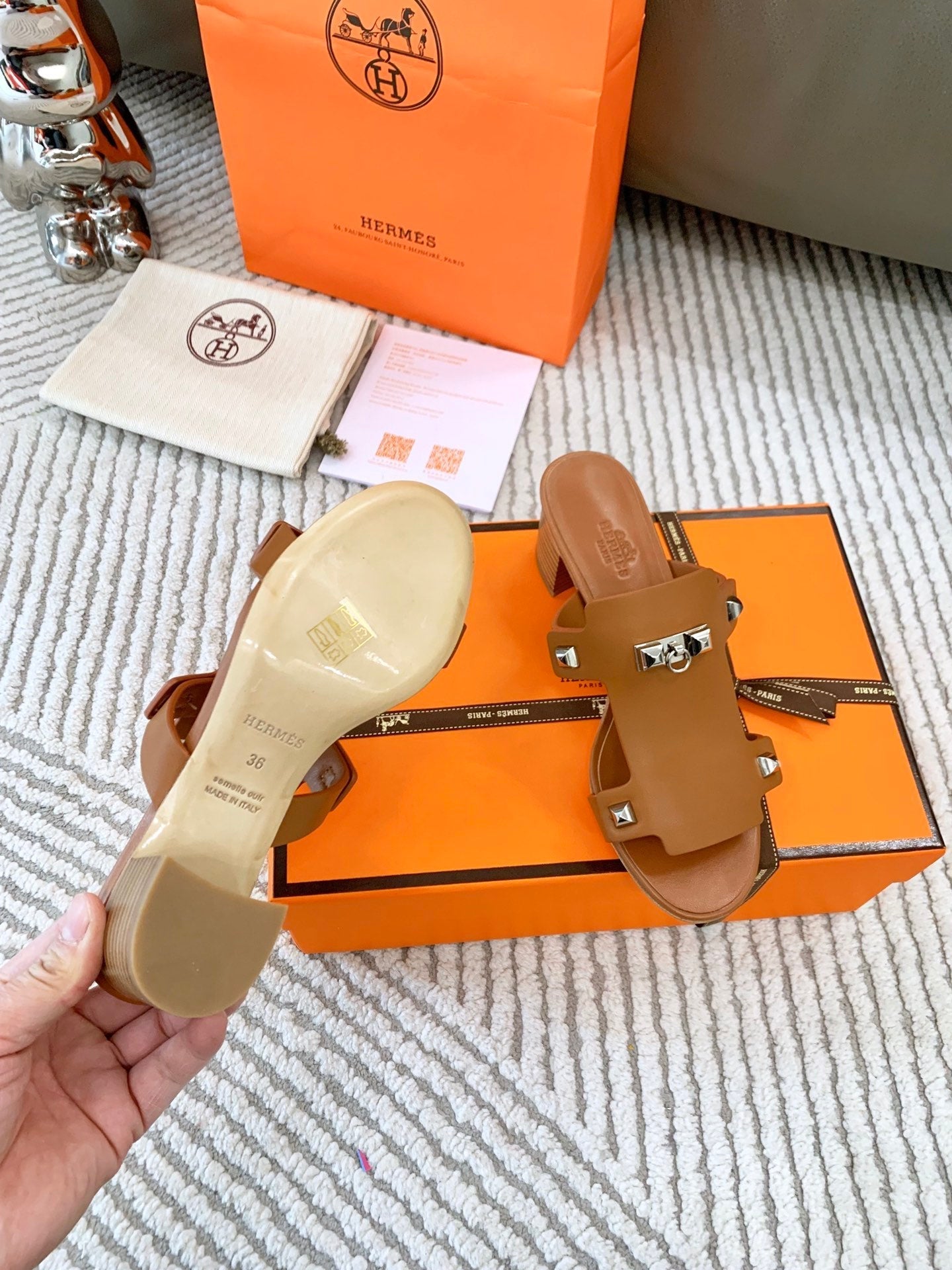 INVINCIBLE 50 SANDAL IN BRONZE BROWN CALFSKIN - 35
