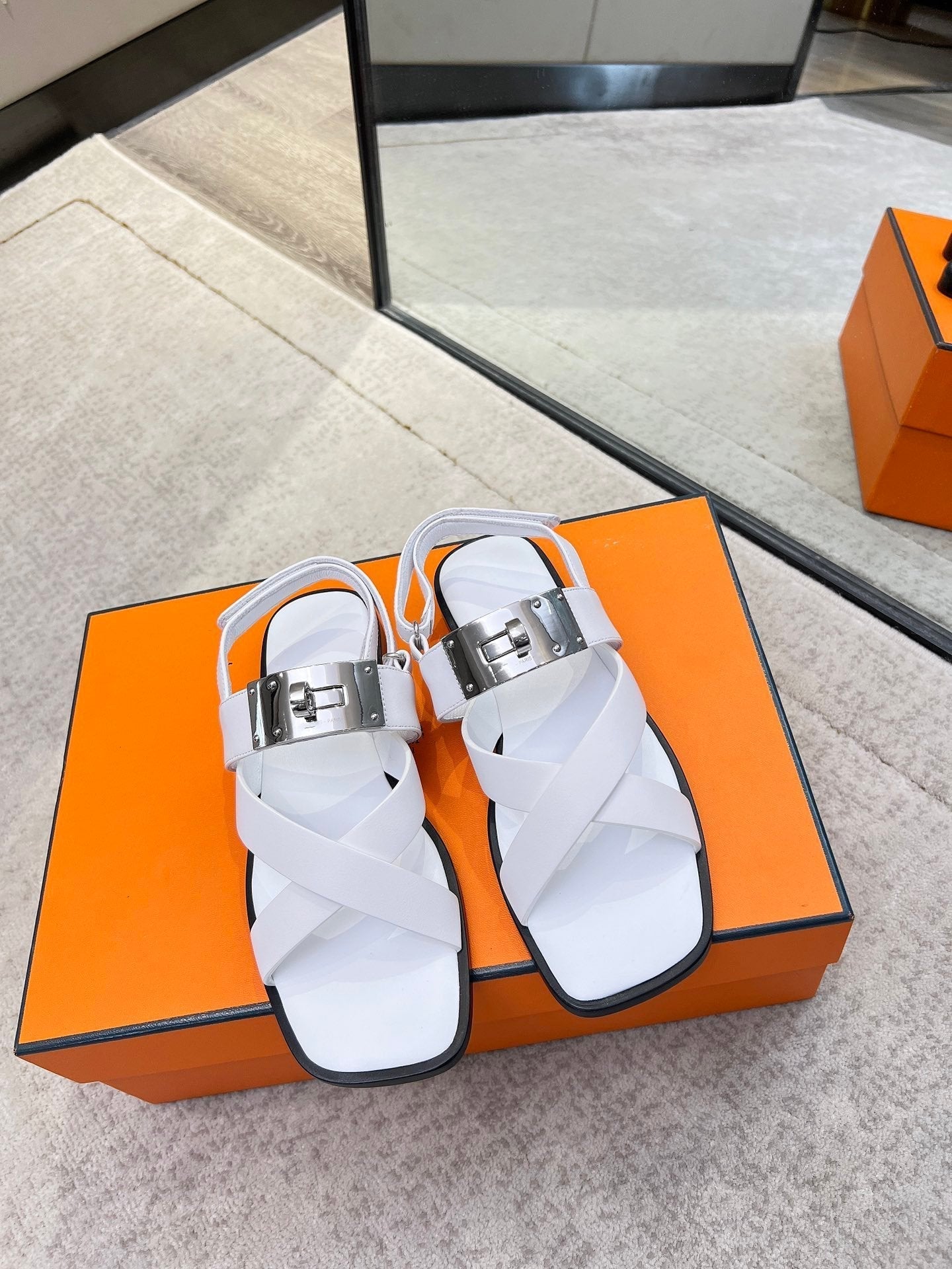 Ines sandal white calfskin - 35