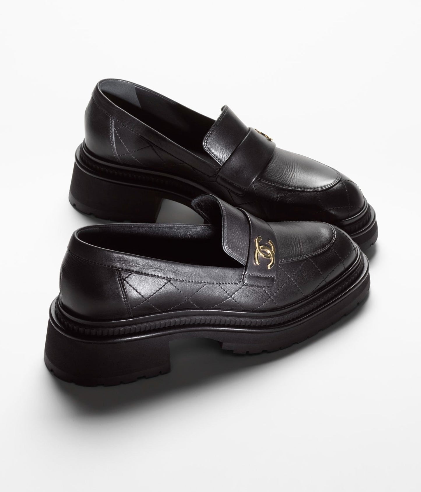 MOCCASINS BLACK CALFSKIN - 35