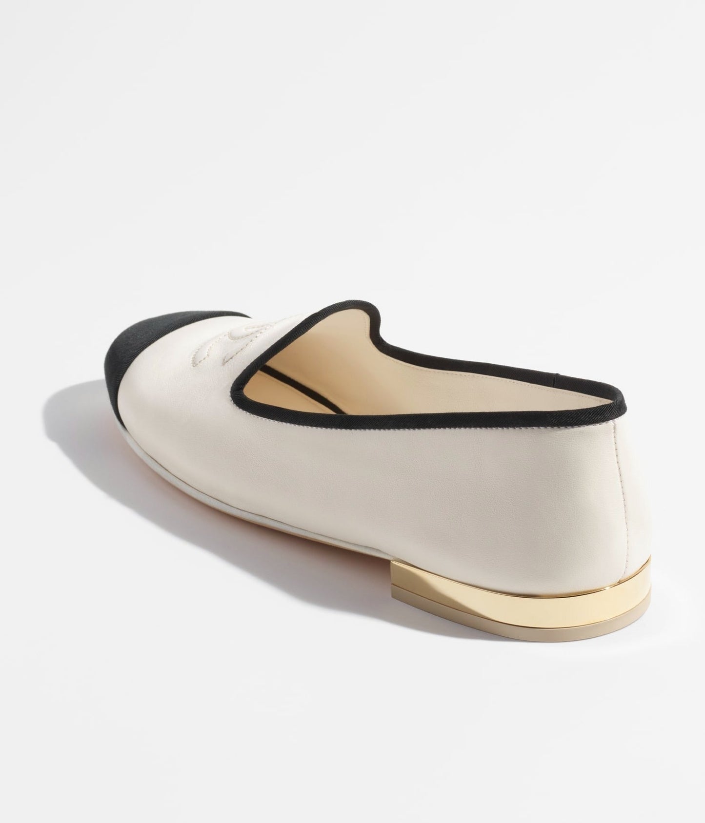 MOCCASINS WHITE BLACK LAMBSKIN - 35
