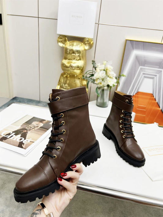 ЧЕРЕВИКИ BALMAIN 26S З ТЕМНО-КОРИЧНЕВОЇ ТЕЛЯЧОЇ ШКІРИ