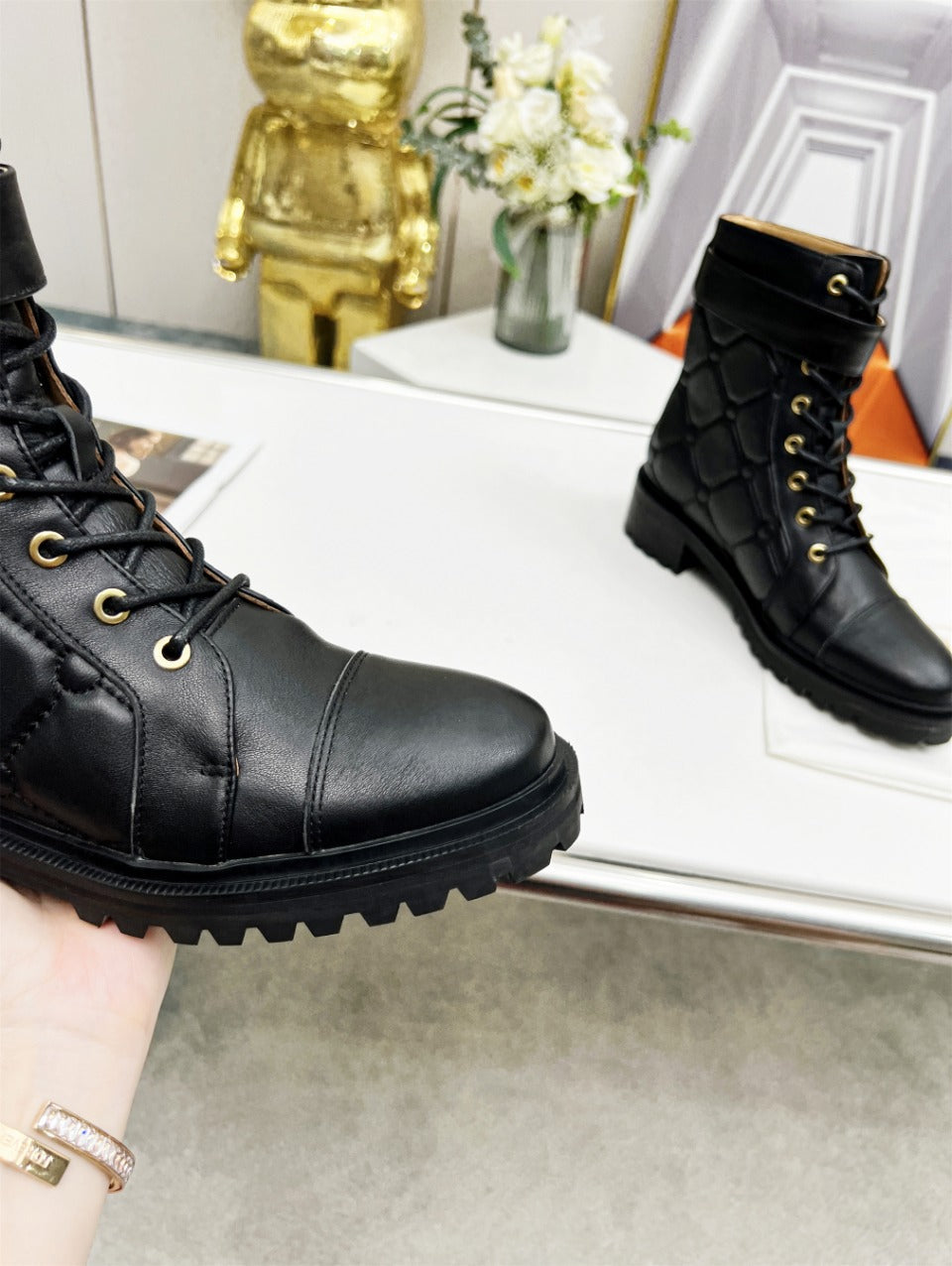 ЧЕРЕВИКИ BALMAIN 26S COMBAT З ЧОРНОЇ ТЕЛЯЧОЇ ШКІРИ