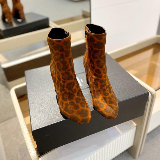 SL HONORÉ BOOTIES LEOPARD BRICK SUEDE - 34