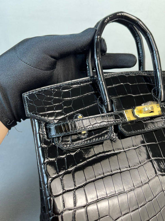 BIRKIN CROCODILE EMBOSSED TOP HANDLE ICONIC BAG