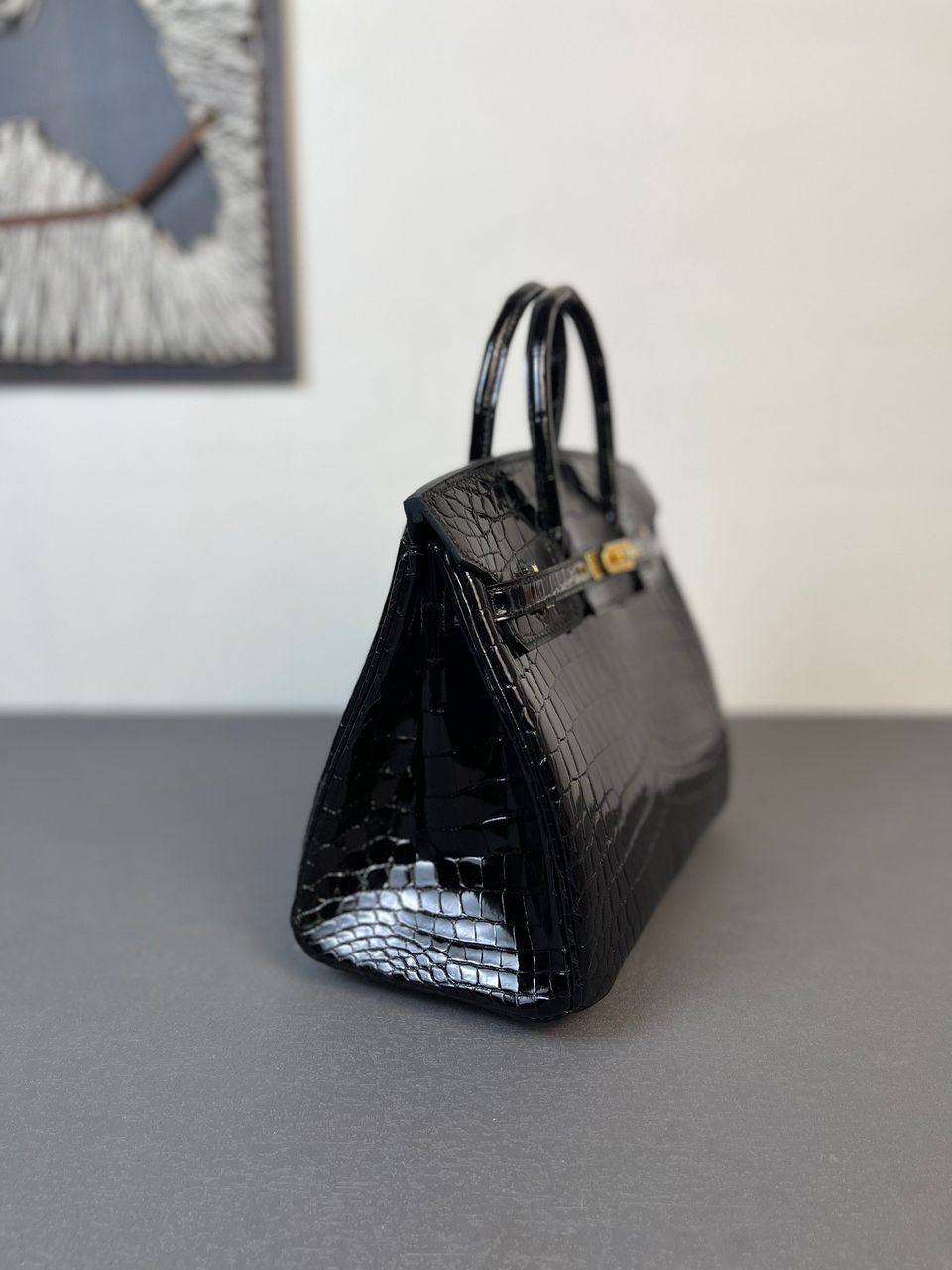 BIRKIN CROCODILE EMBOSSED TOP HANDLE ICONIC BAG