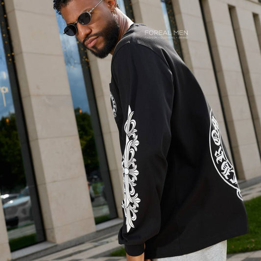 Chrome Hearts Black Long Sleeve Graphic Shirt
